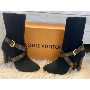 Louis Vuitton Silhouette Ankle Boots - Black Monogram - Size 36 - 10cm